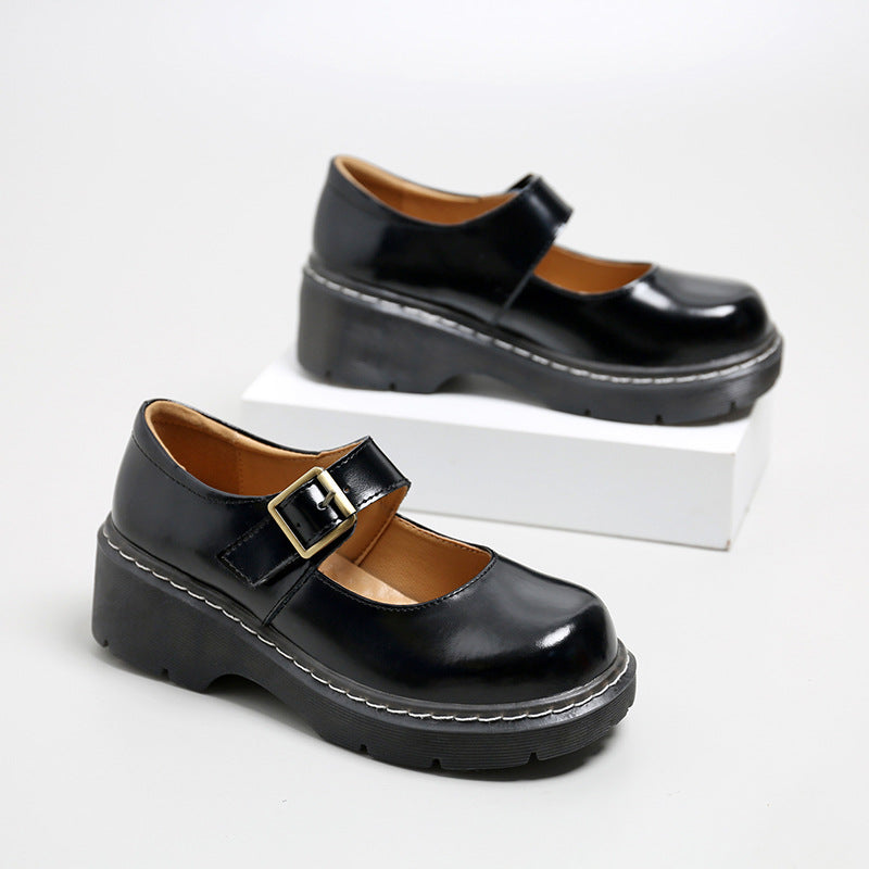 Cute Big Head Jk Small Leather Shoes