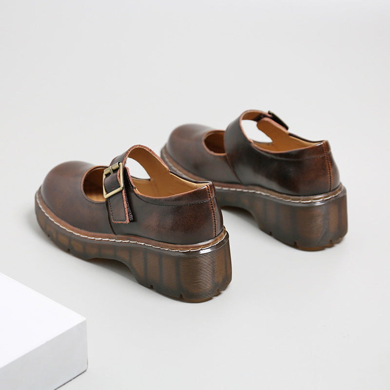 Cute Big Head Jk Small Leather Shoes