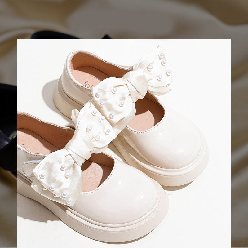 Fashion Black Children's Soft Sole Small Leather Shoes