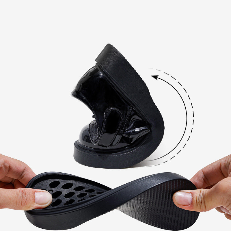 Fashion Black Children's Soft Sole Small Leather Shoes