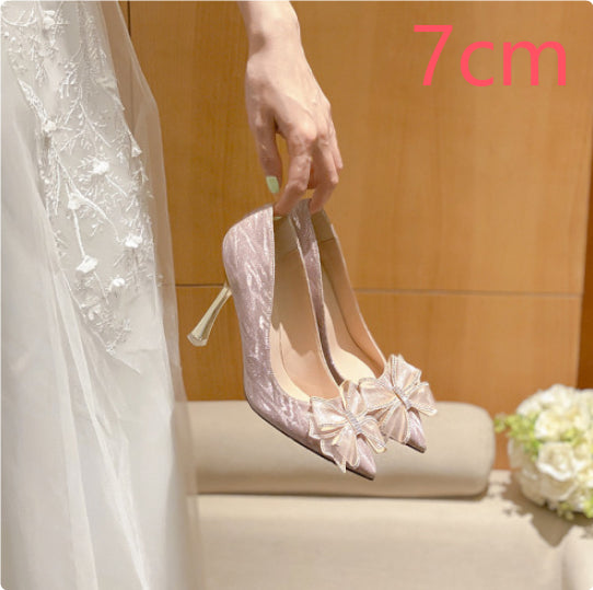 Pointed High Heels Female Silver