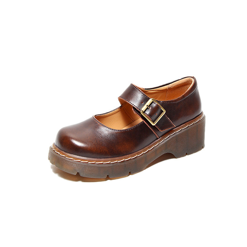Cute Big Head Jk Small Leather Shoes